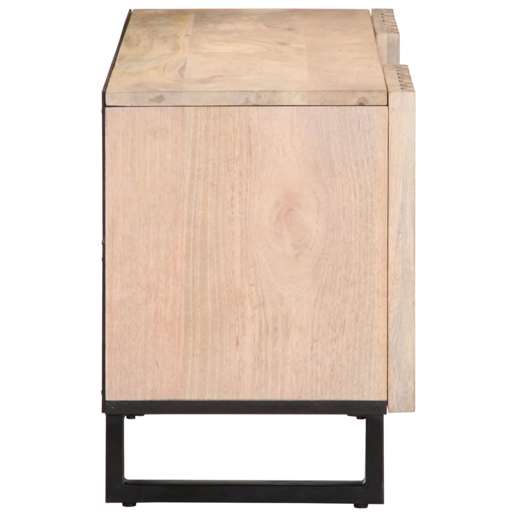 Dulap TV, alb, 105x34x46 cm, lemn masiv mango GartenMobel Dekor