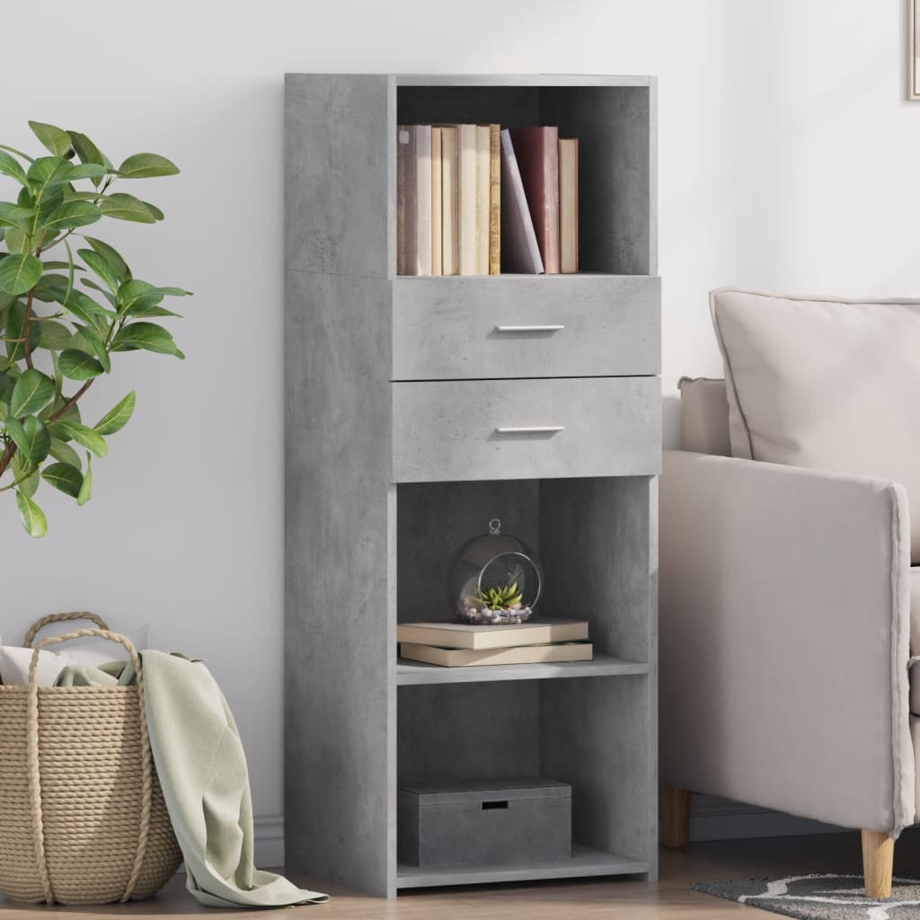 Dulap înalt, gri beton, 45x42,5x124 cm, lemn prelucrat GartenMobel Dekor