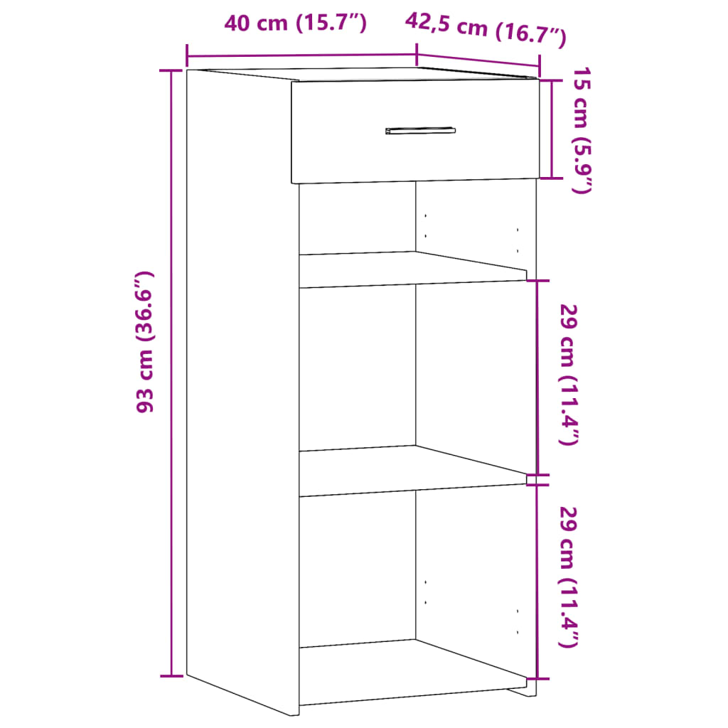 Dulap, alb, 40x42,5x93 cm, lemn prelucrat GartenMobel Dekor