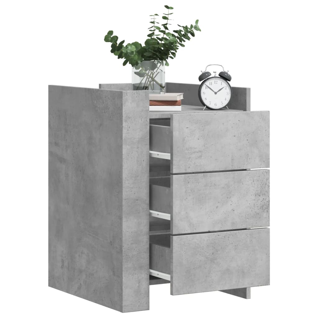 Noptieră, gri beton, 45x50x65 cm, lemn prelucrat GartenMobel Dekor