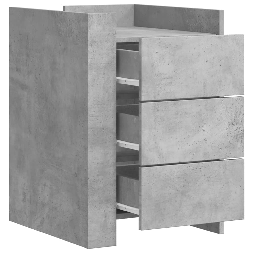 Noptieră, gri beton, 45x50x65 cm, lemn prelucrat GartenMobel Dekor