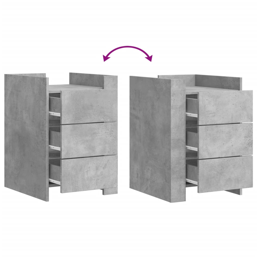 Noptieră, gri beton, 45x50x65 cm, lemn prelucrat GartenMobel Dekor
