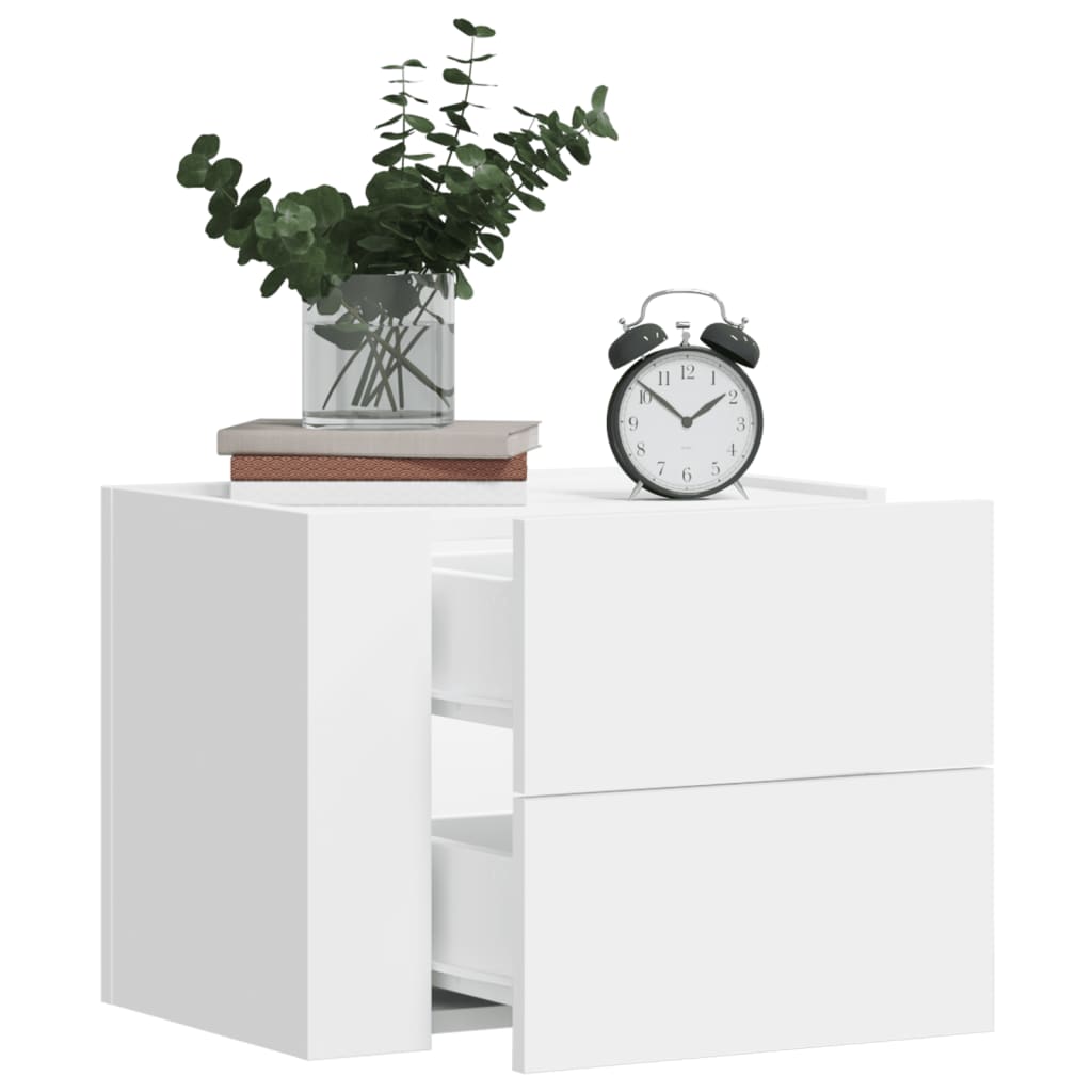 Noptiere de perete, 2 buc., alb, 45x30x35 cm GartenMobel Dekor