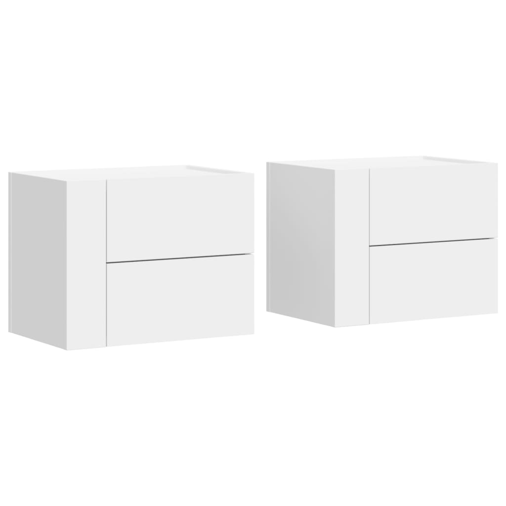 Noptiere de perete, 2 buc., alb, 45x30x35 cm GartenMobel Dekor