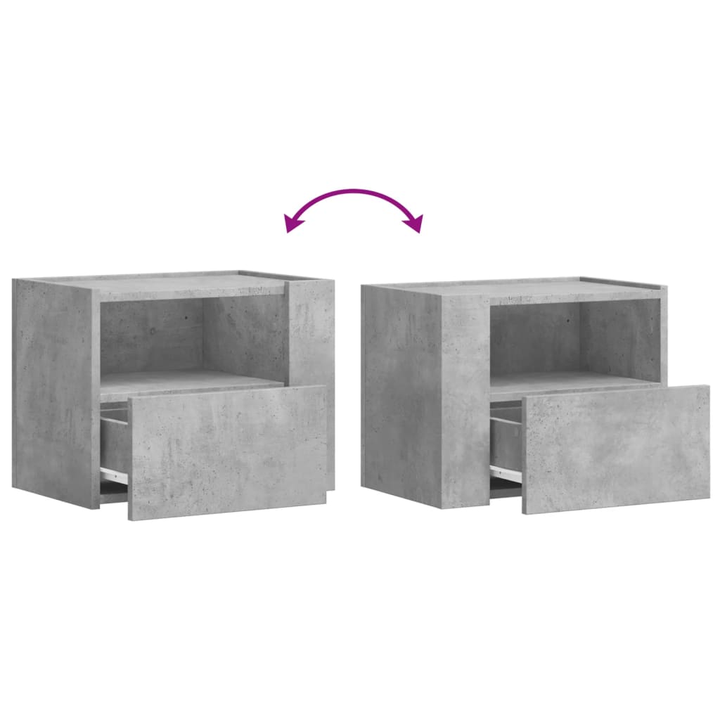 Noptiere de perete, 2 buc., gri beton, 45x30x35 cm GartenMobel Dekor