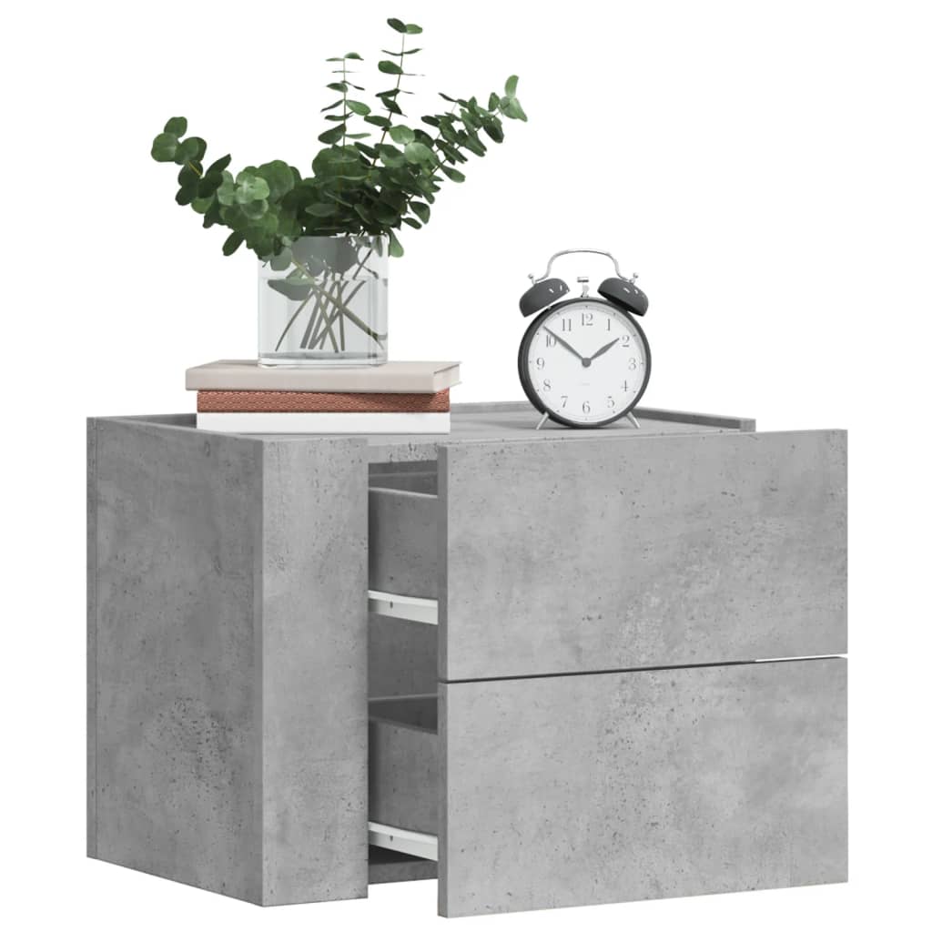 Noptiere de perete, 2 buc., gri beton, 45x30x35 cm GartenMobel Dekor