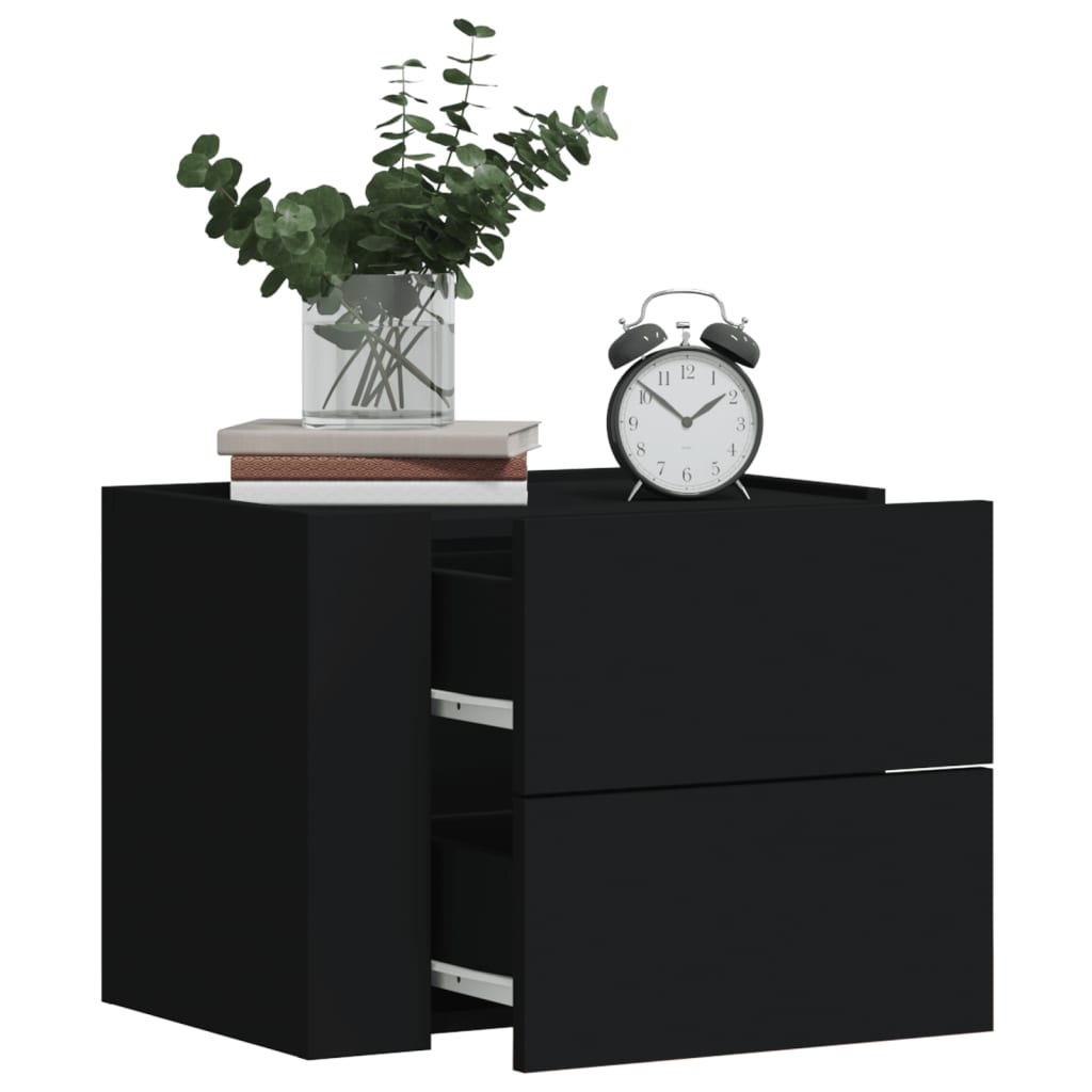 Noptiere de perete, 2 buc., negru, 45x30x35 cm GartenMobel Dekor