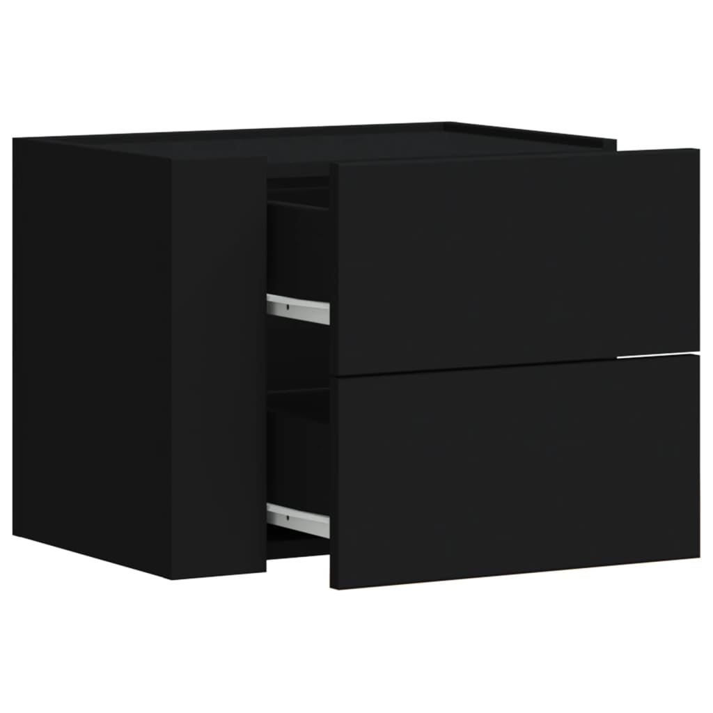 Noptiere de perete, 2 buc., negru, 45x30x35 cm GartenMobel Dekor