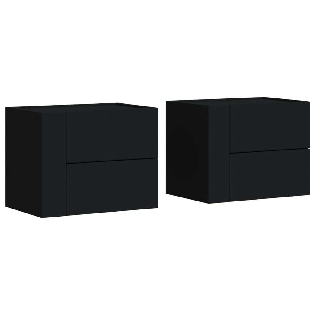 Noptiere de perete, 2 buc., negru, 45x30x35 cm GartenMobel Dekor