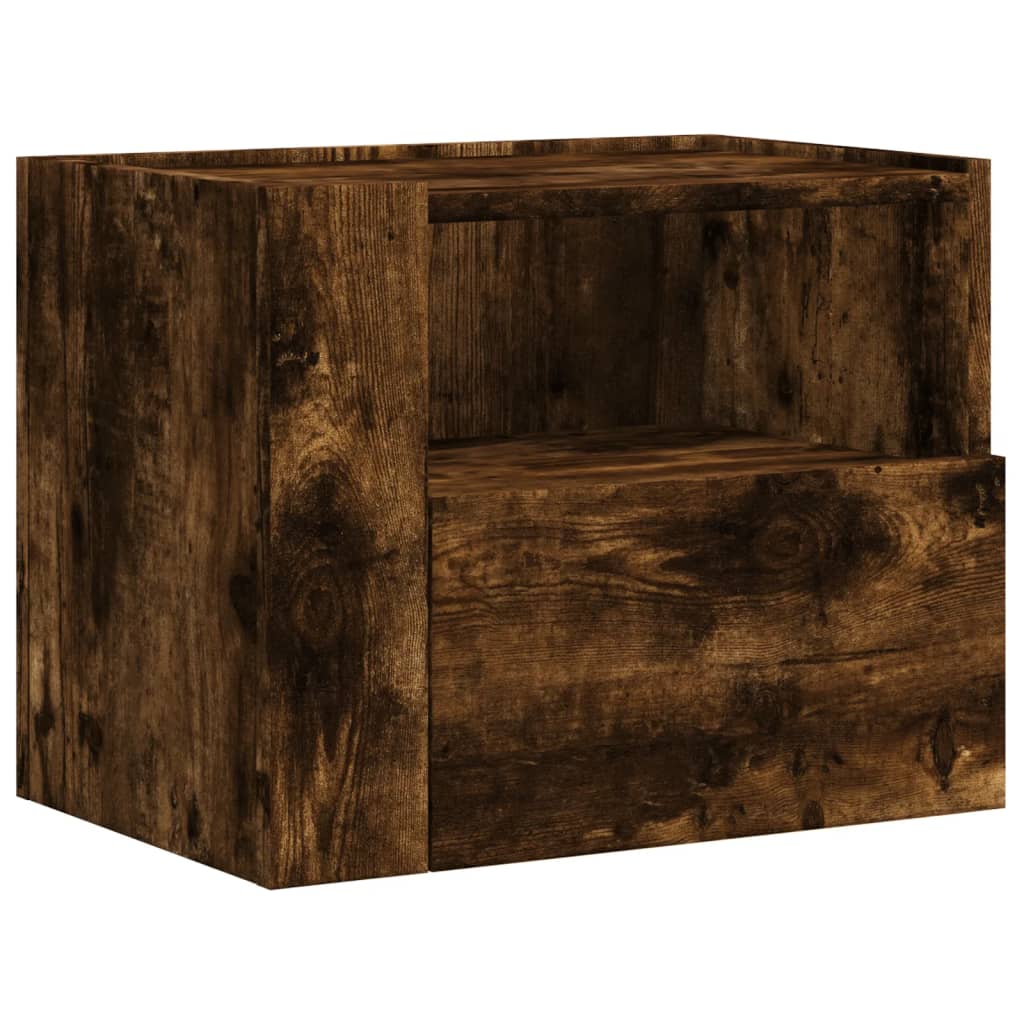 Noptiere de perete, 2 buc., stejar fumuriu, 45x30x35 cm GartenMobel Dekor