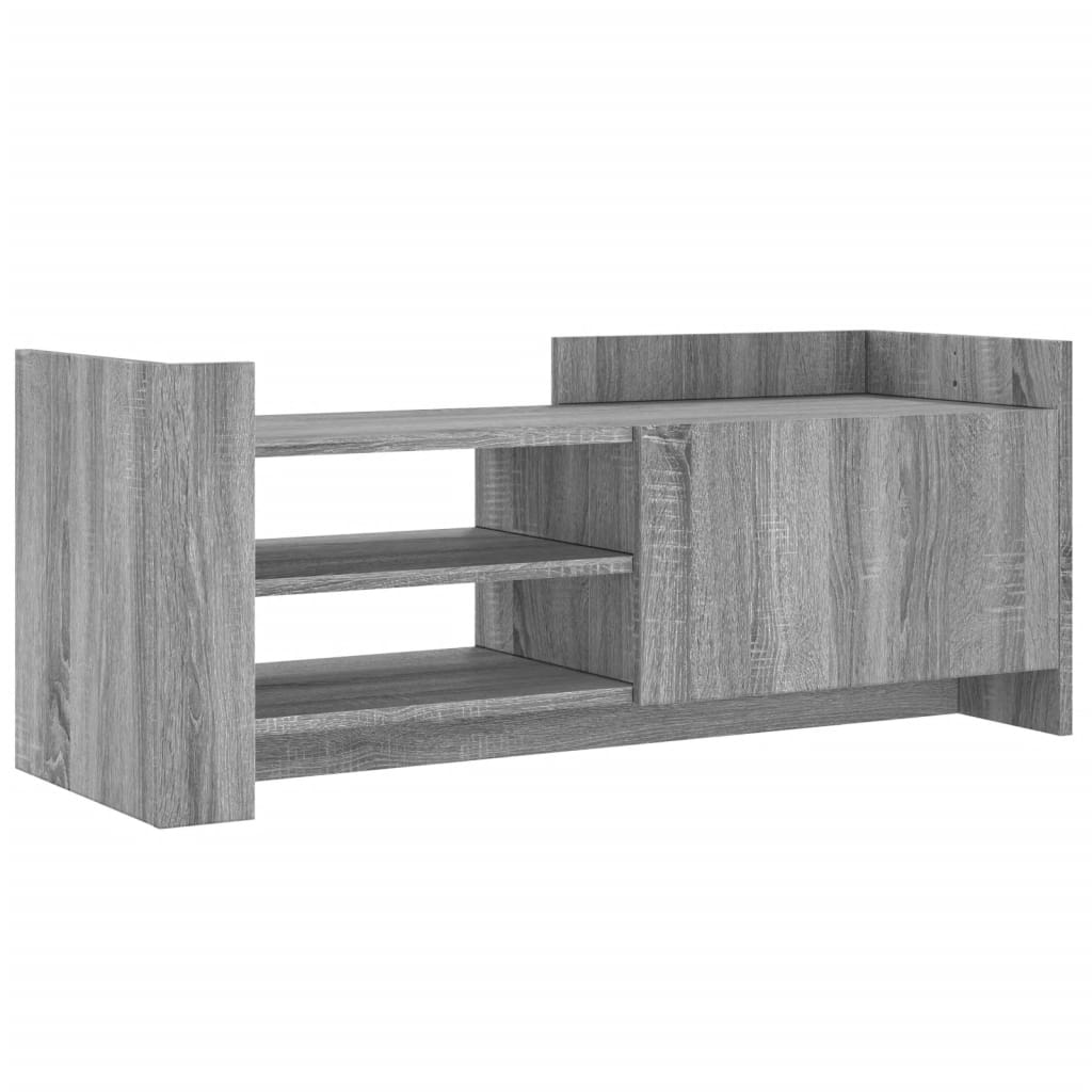 Comodă TV, gri sonoma, 100x35x40 cm, lemn prelucrat GartenMobel Dekor