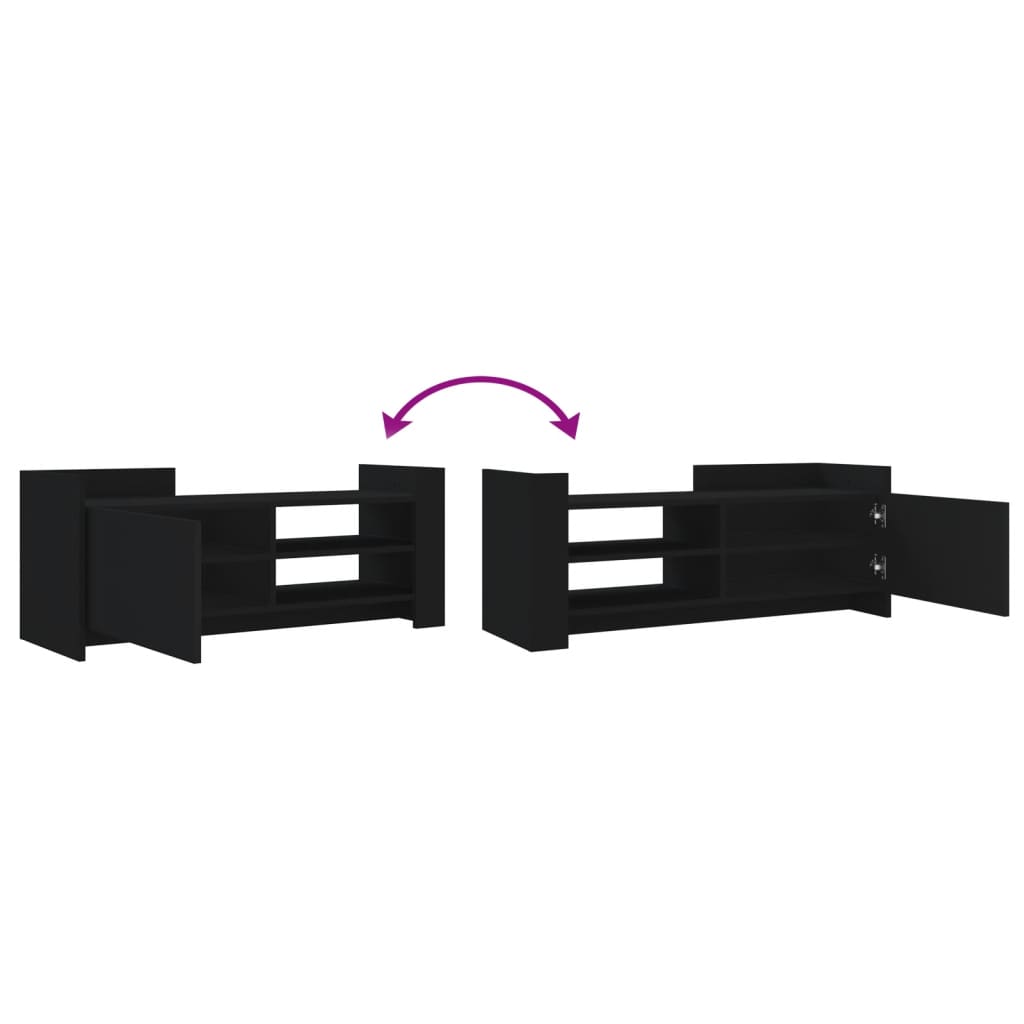 Comodă TV, negru, 100x35x40 cm, lemn prelucrat GartenMobel Dekor