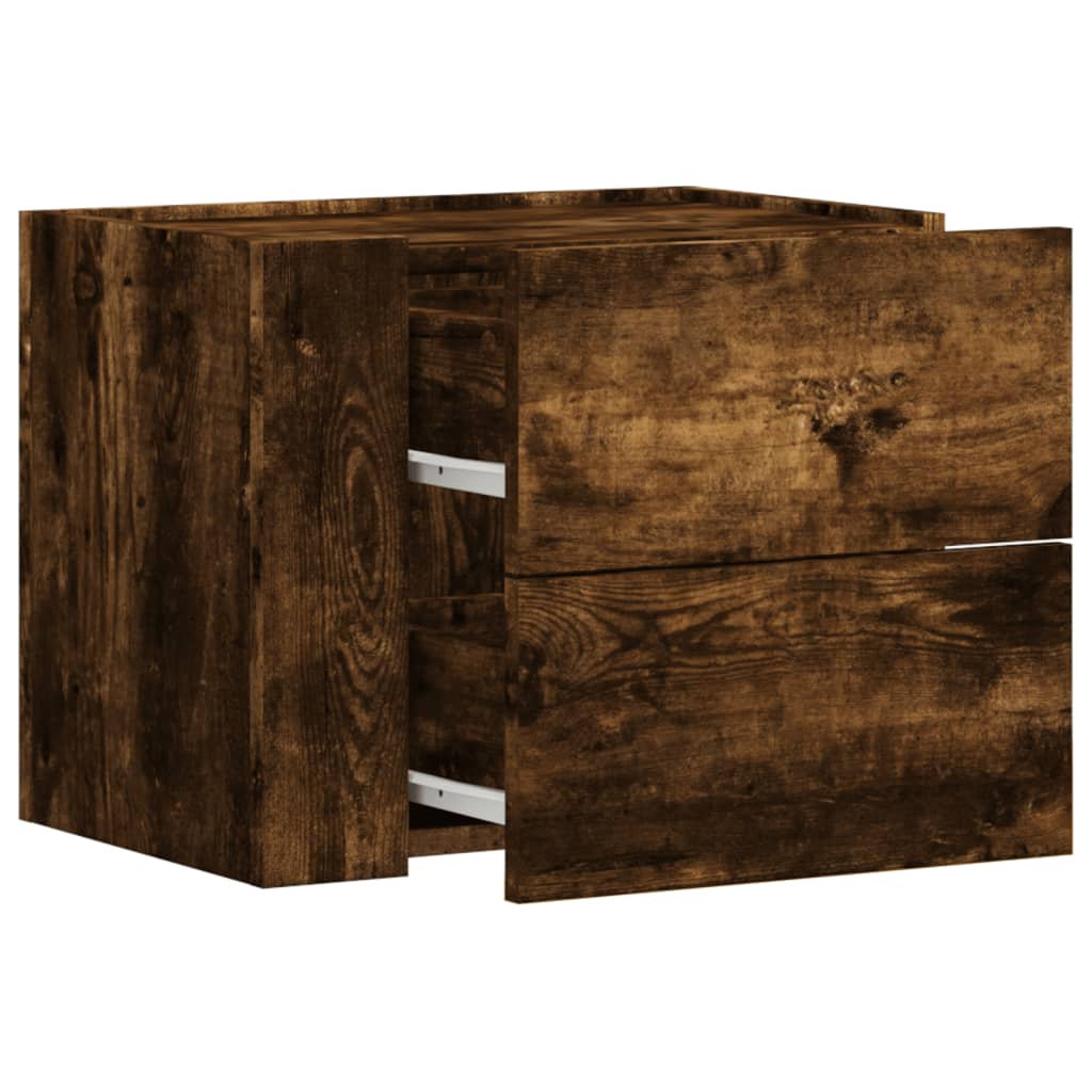 Noptiere de perete, 2 buc., stejar fumuriu, 45x30x35 cm GartenMobel Dekor
