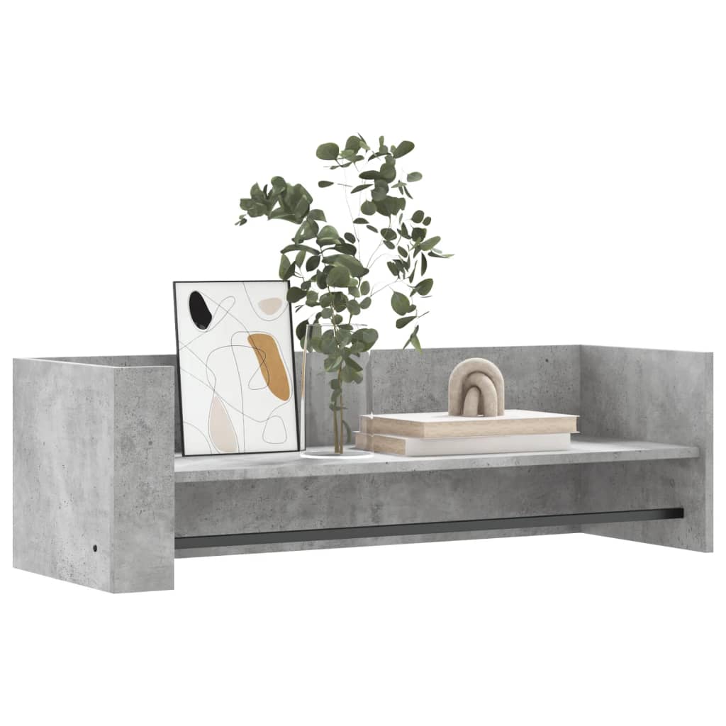 Raft de perete, gri beton, 100x35x30,5 cm, lemn prelucrat GartenMobel Dekor