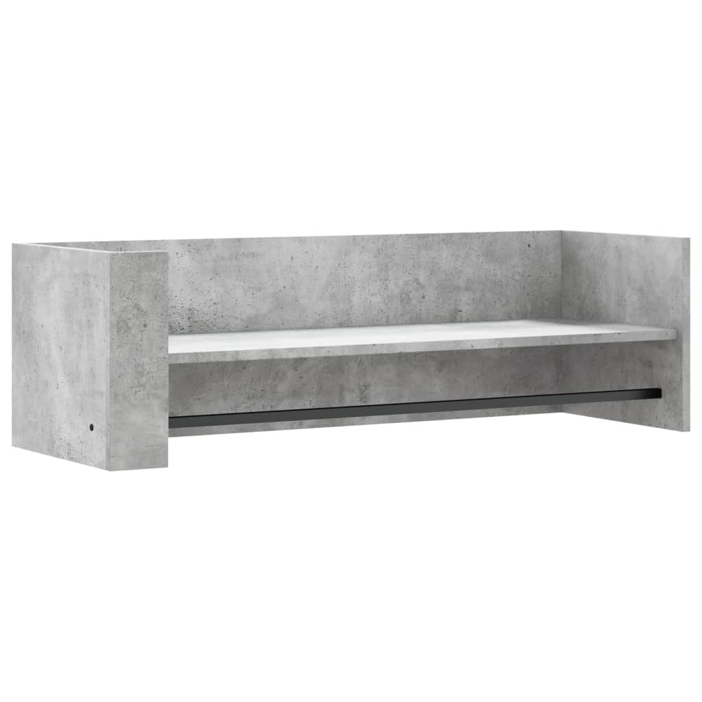 Raft de perete, gri beton, 100x35x30,5 cm, lemn prelucrat GartenMobel Dekor