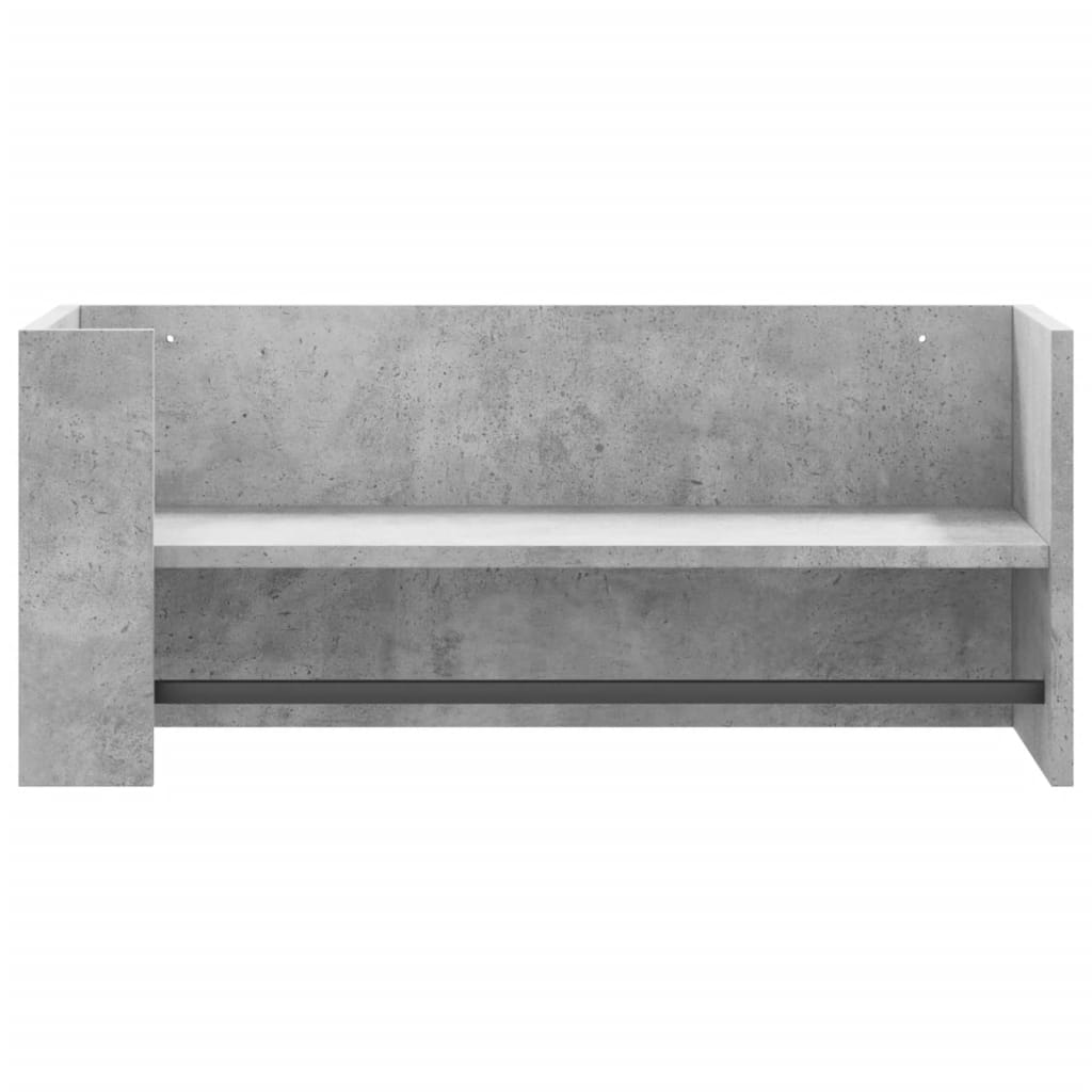 Raft de perete, gri beton, 70,5x35x30,5 cm, lemn prelucrat GartenMobel Dekor