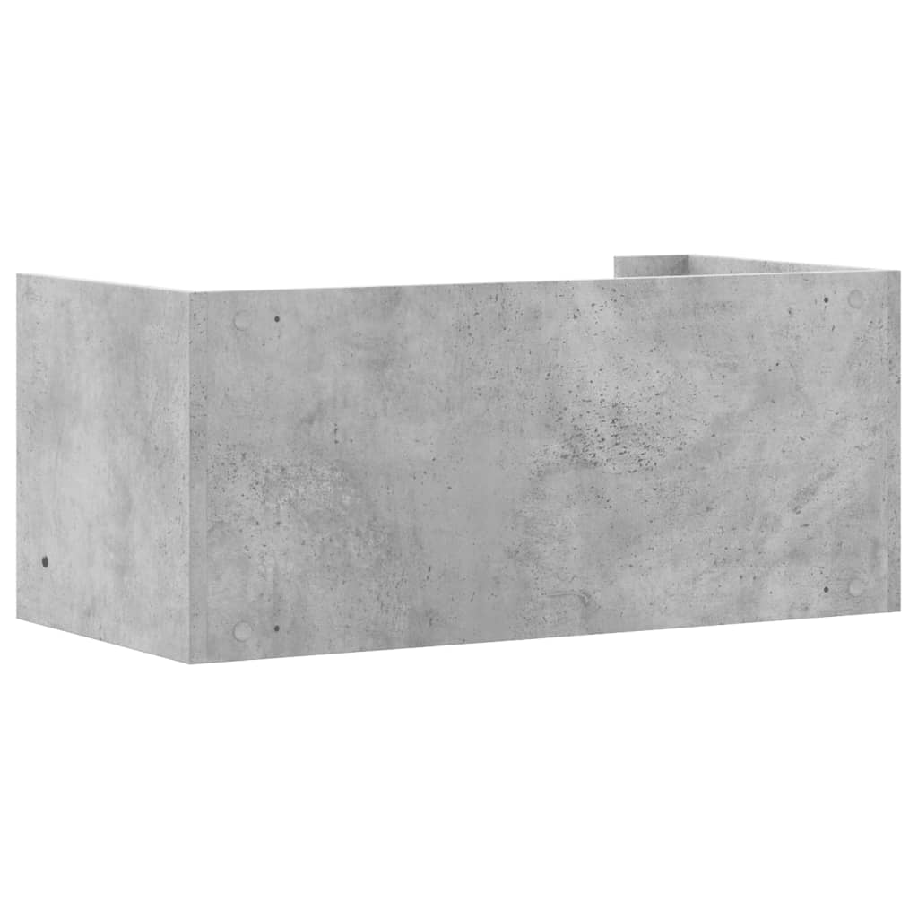 Raft de perete, gri beton, 70,5x35x30,5 cm, lemn prelucrat GartenMobel Dekor