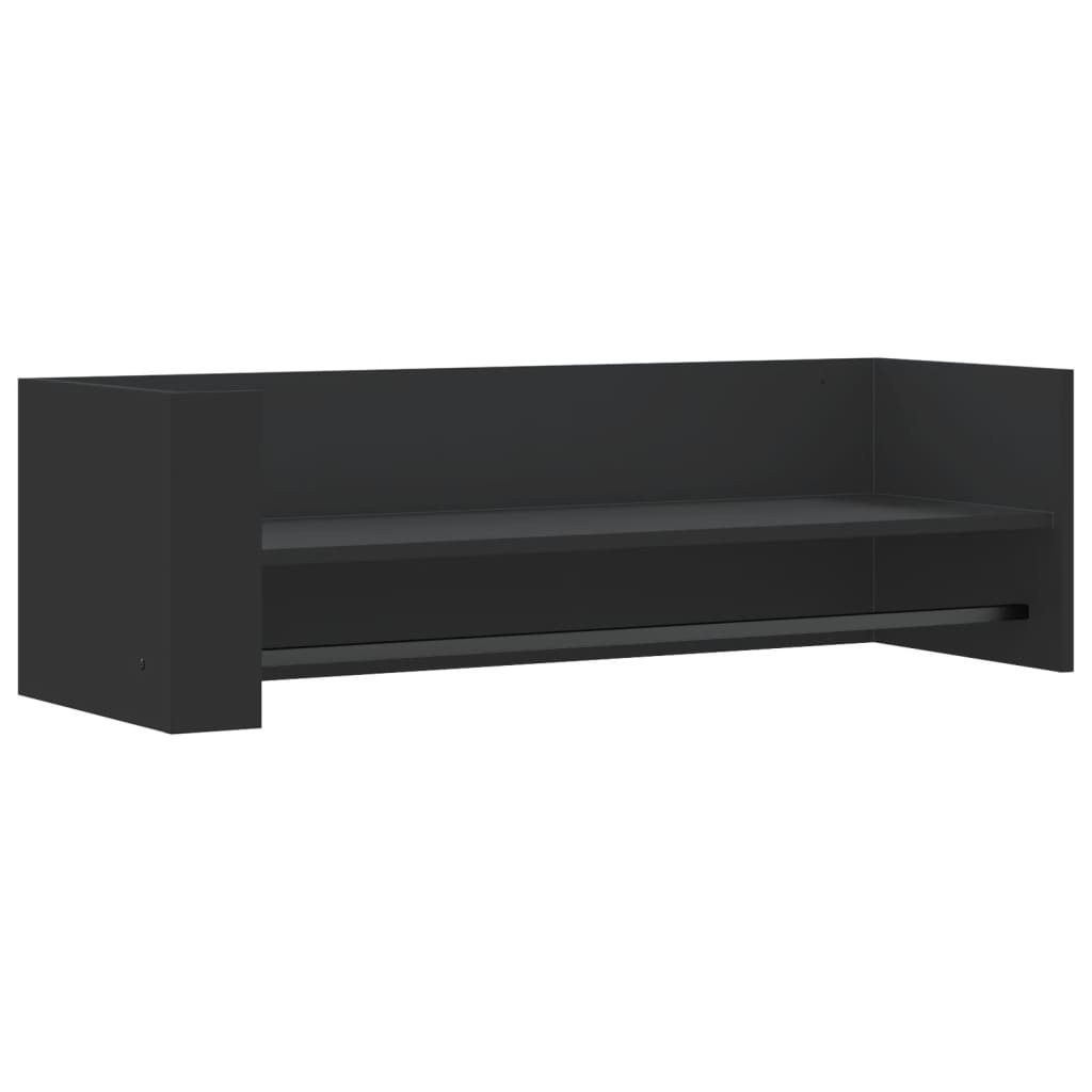 Raft de perete, negru, 100x35x30,5 cm, lemn prelucrat GartenMobel Dekor