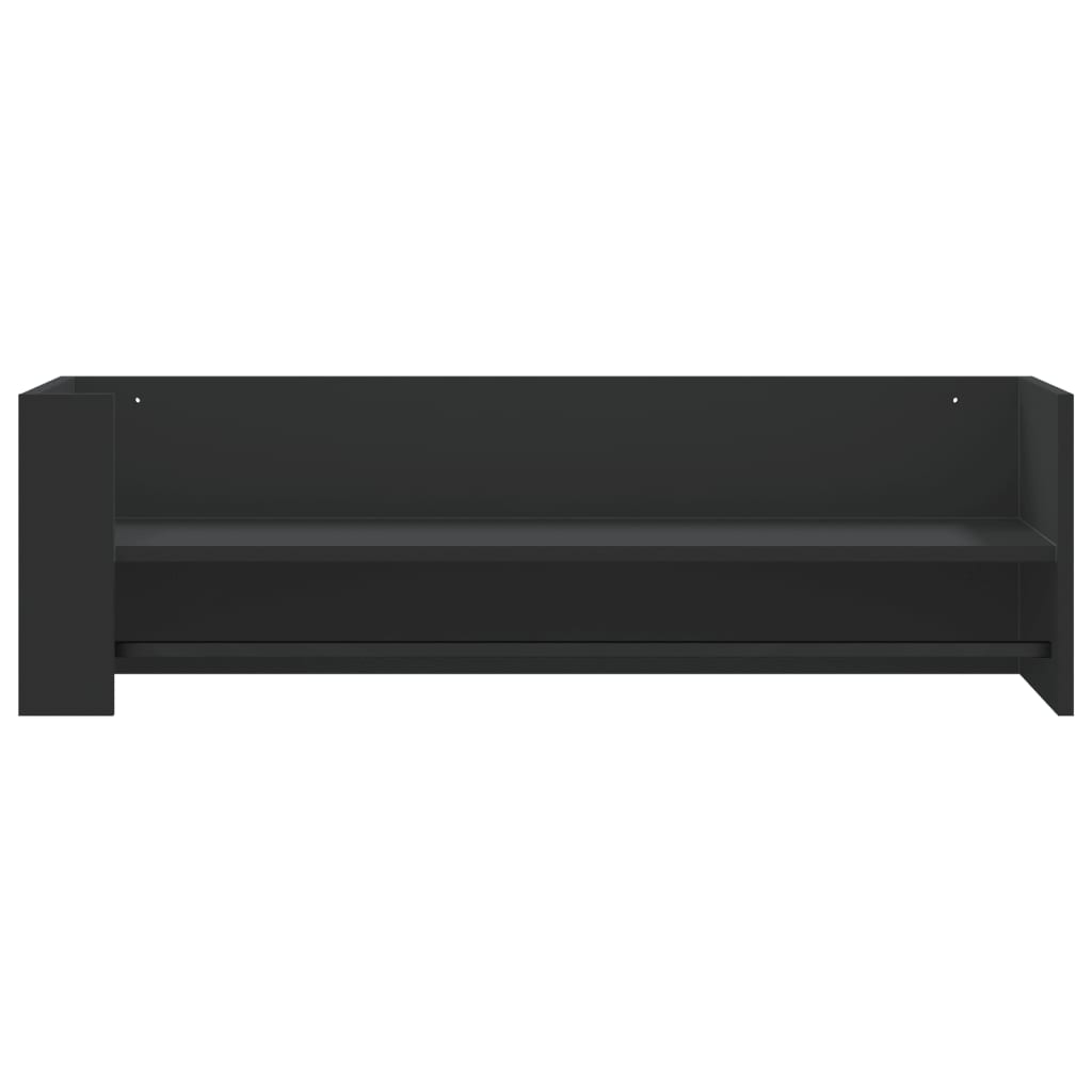 Raft de perete, negru, 100x35x30,5 cm, lemn prelucrat GartenMobel Dekor