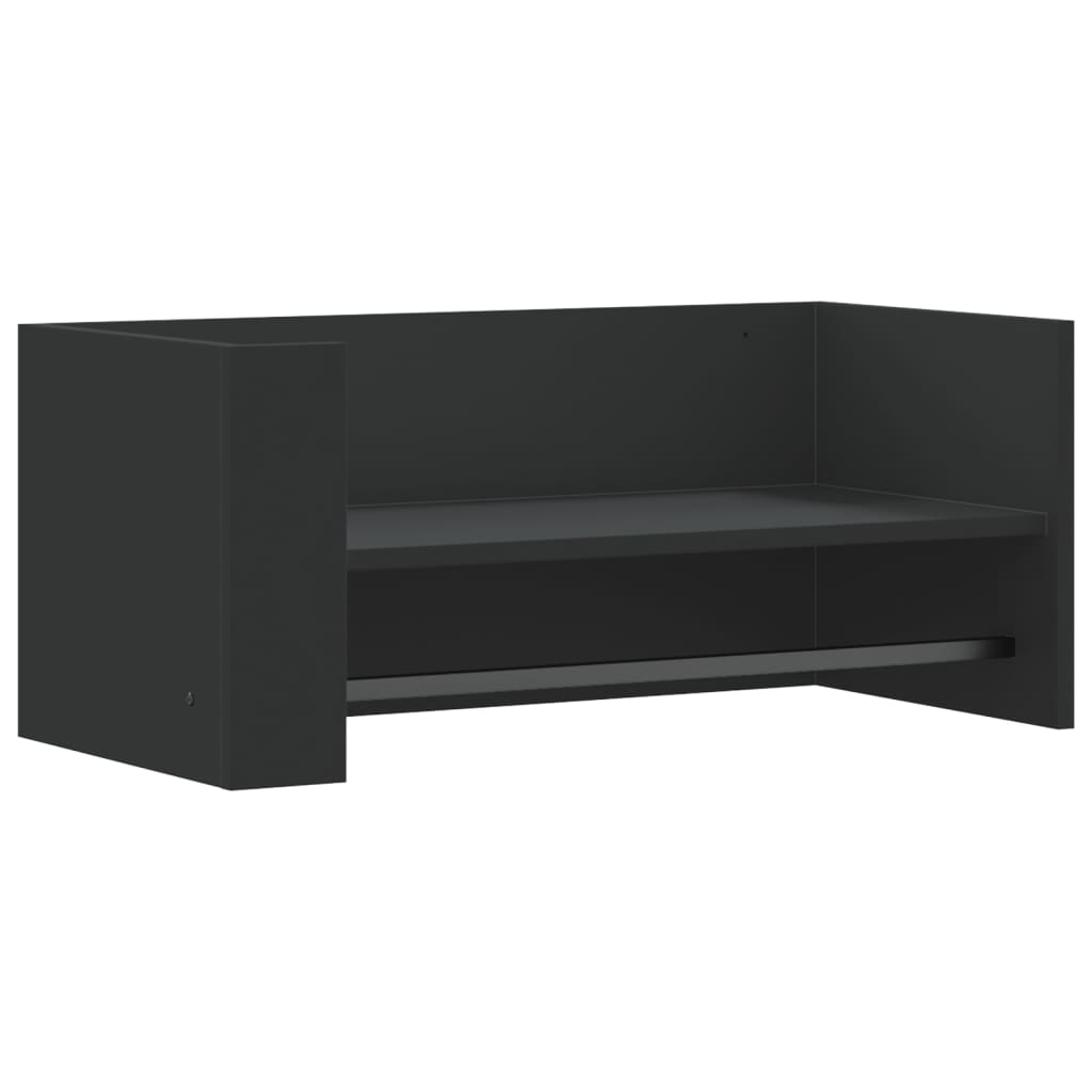Raft de perete, negru, 70,5x35x30,5 cm, lemn prelucrat GartenMobel Dekor
