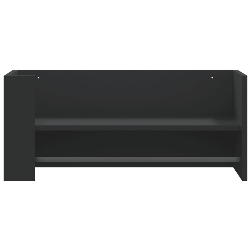 Raft de perete, negru, 70,5x35x30,5 cm, lemn prelucrat GartenMobel Dekor