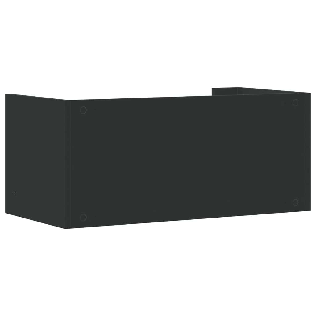 Raft de perete, negru, 70,5x35x30,5 cm, lemn prelucrat GartenMobel Dekor