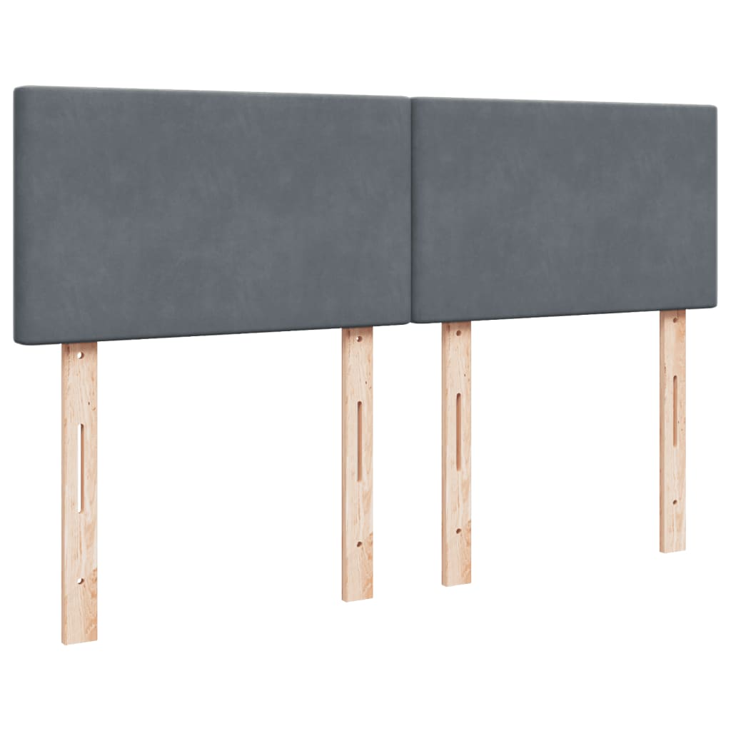 Pat box spring cu saltea, gri închis, 160x200 cm, catifea GartenMobel Dekor