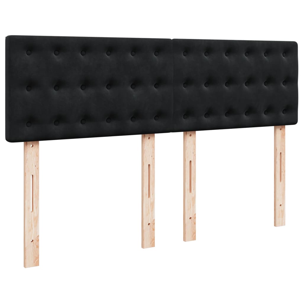 Pat box spring cu saltea, negru, 140x200 cm, catifea GartenMobel Dekor