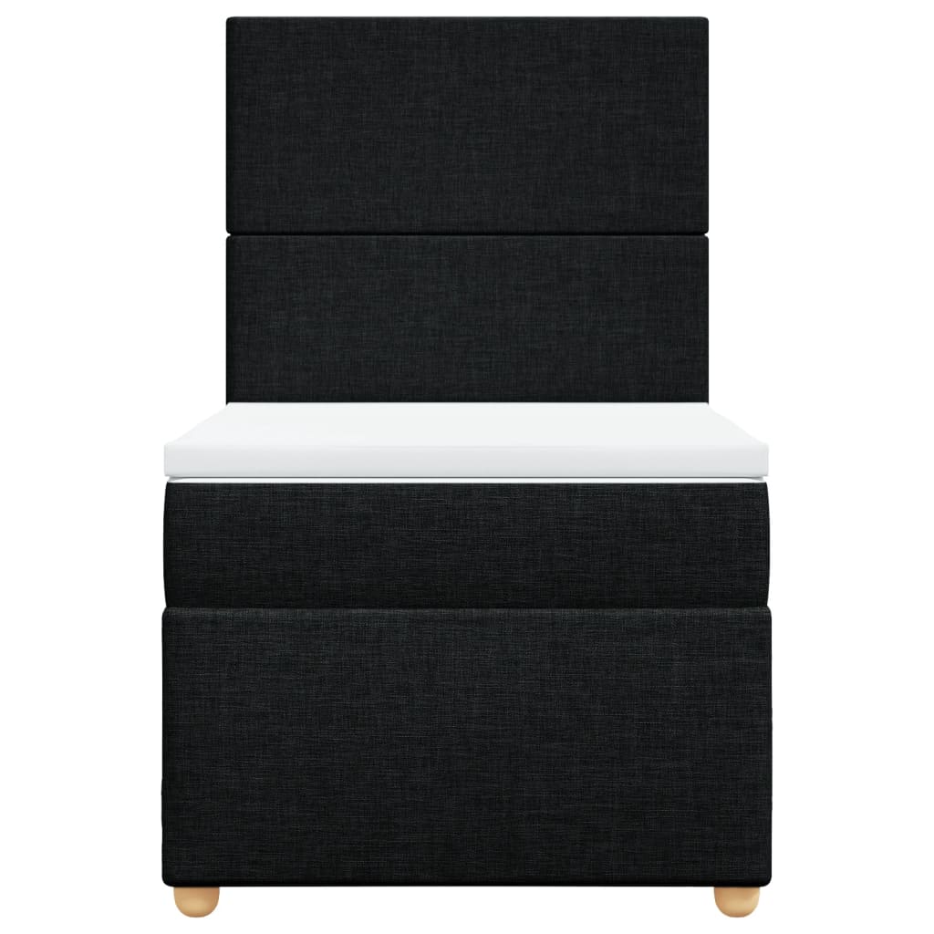 Pat box spring cu saltea, negru, 90x200 cm, textil GartenMobel Dekor