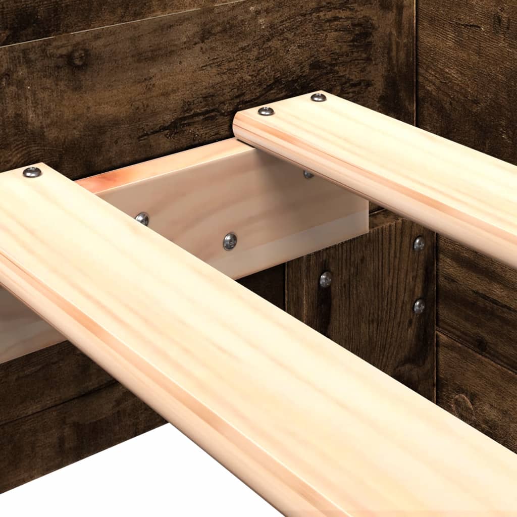 Cadru de pat, stejar fumuriu, 100x200 cm, lemn prelucrat GartenMobel Dekor