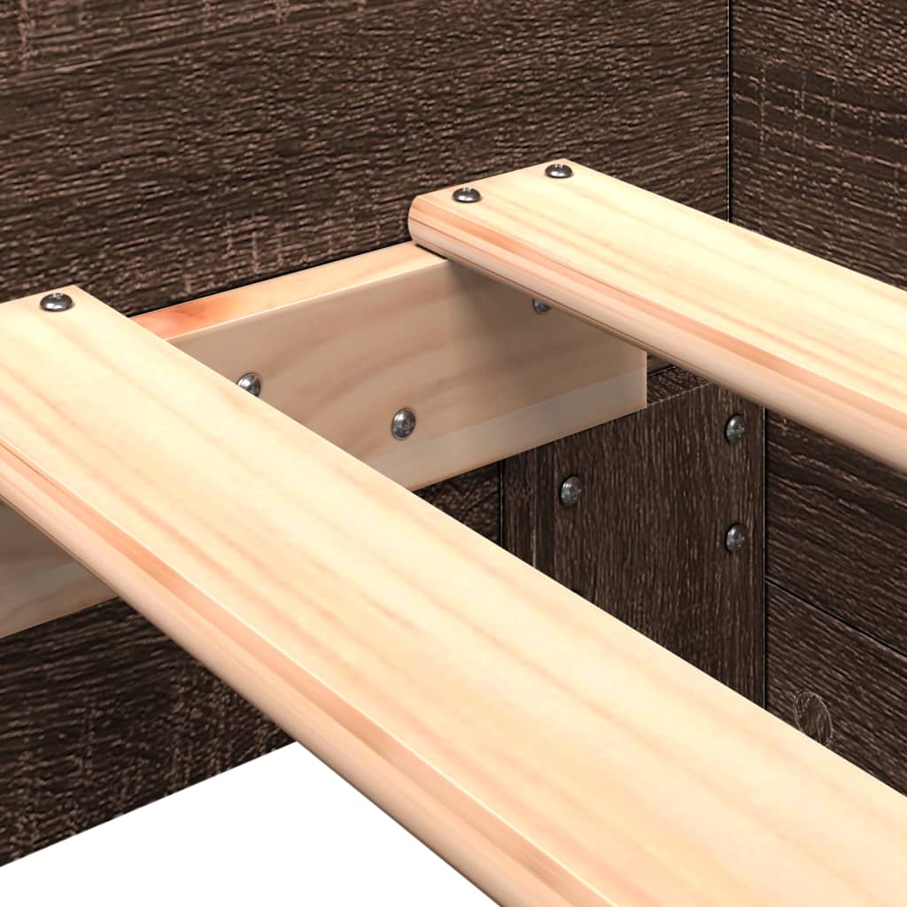 Cadru de pat, stejar maro, 100x200 cm, lemn prelucrat GartenMobel Dekor