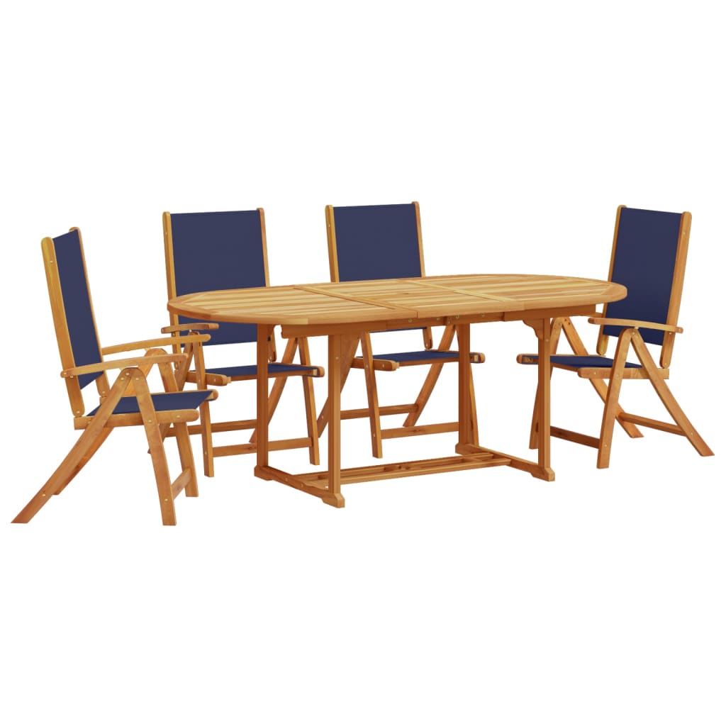 Set mobilier de grădină, 5 piese, lemn masiv acacia/textilenă GartenMobel Dekor