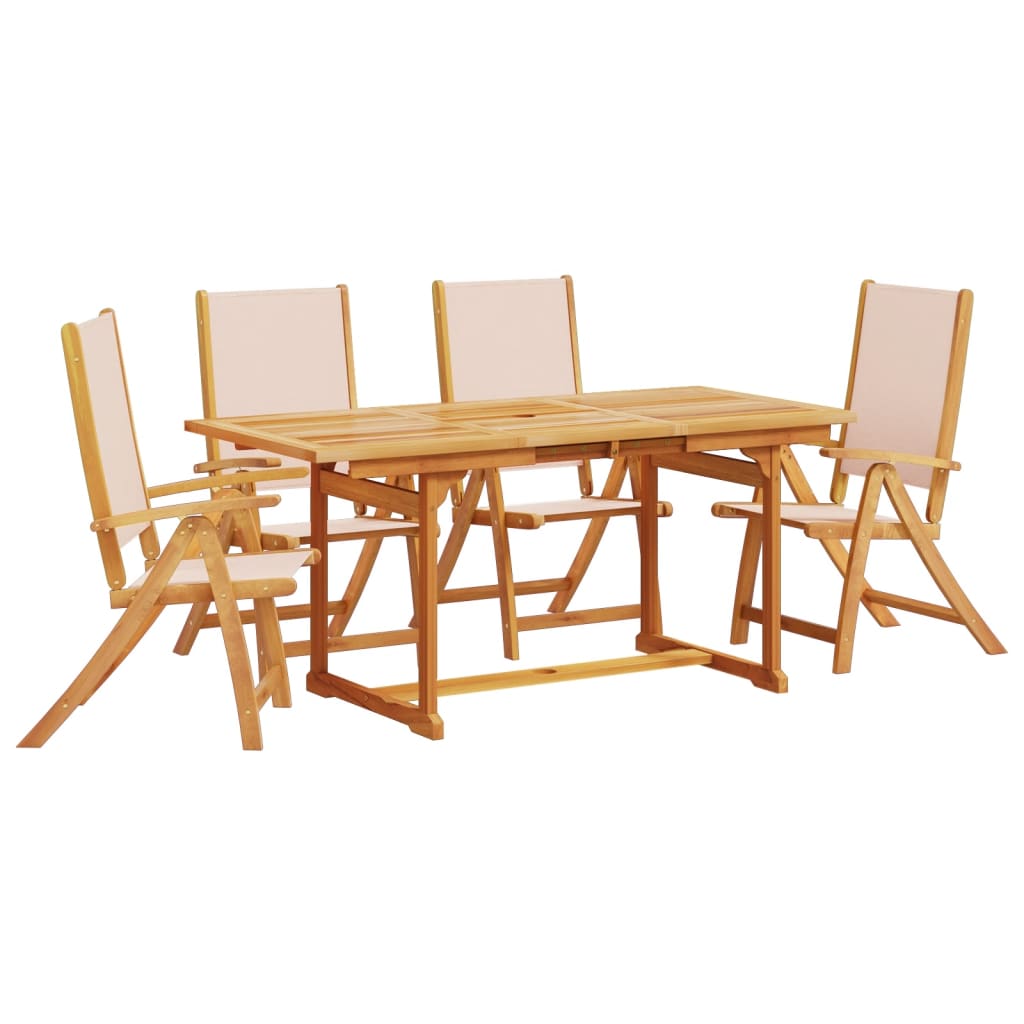 Set mobilier de grădină, 5 piese, lemn masiv acacia/textilenă GartenMobel Dekor