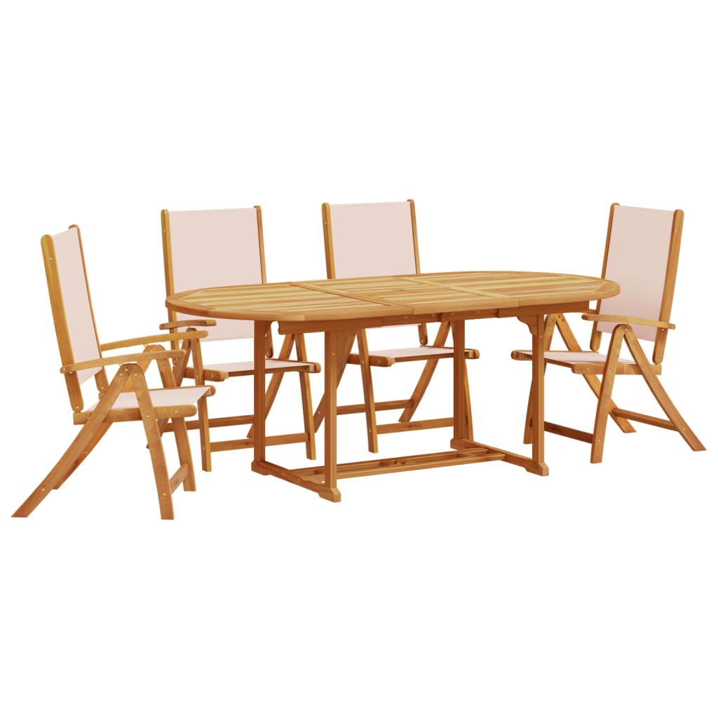 Set mobilier de grădină, 5 piese, lemn masiv acacia/textilenă GartenMobel Dekor