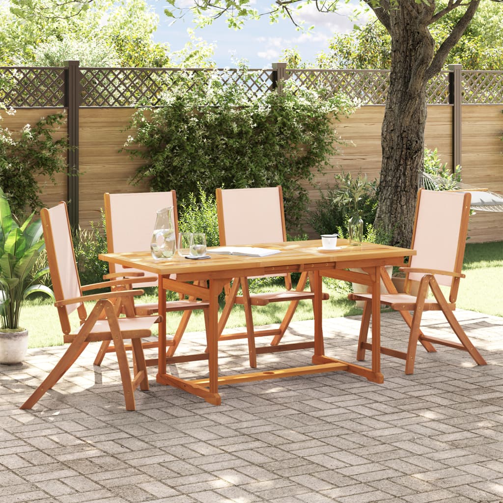 Set mobilier de grădină, 5 piese, lemn masiv acacia/textilenă GartenMobel Dekor