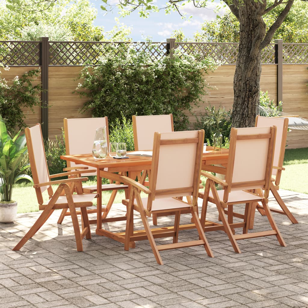 Set mobilier de grădină, 7 piese, lemn masiv acacia/textilenă GartenMobel Dekor