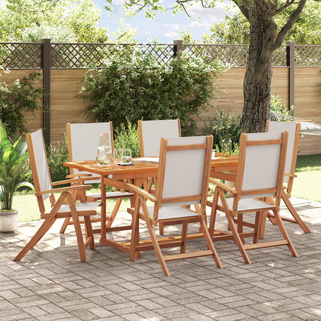 Set mobilier de grădină, 7 piese, lemn masiv acacia/textilenă GartenMobel Dekor