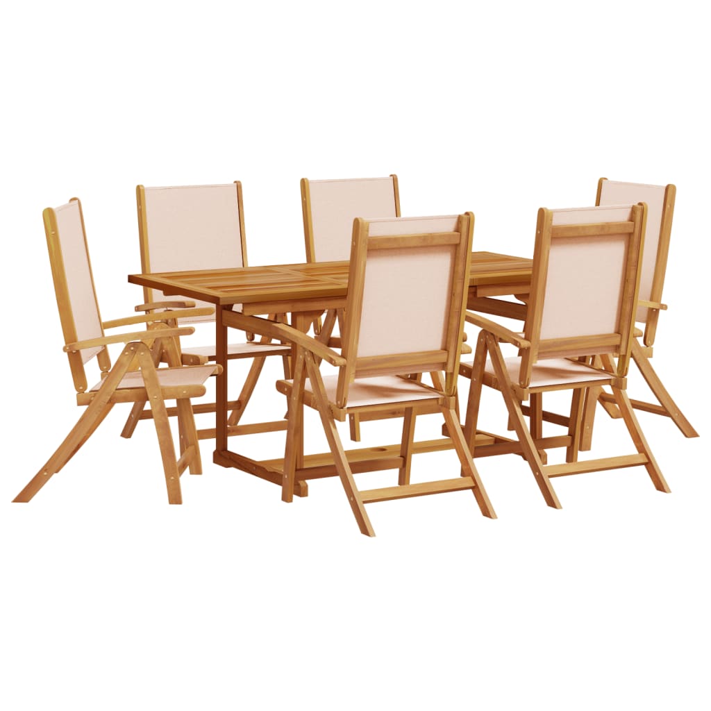Set mobilier de grădină, 7 piese, lemn masiv acacia/textilenă GartenMobel Dekor