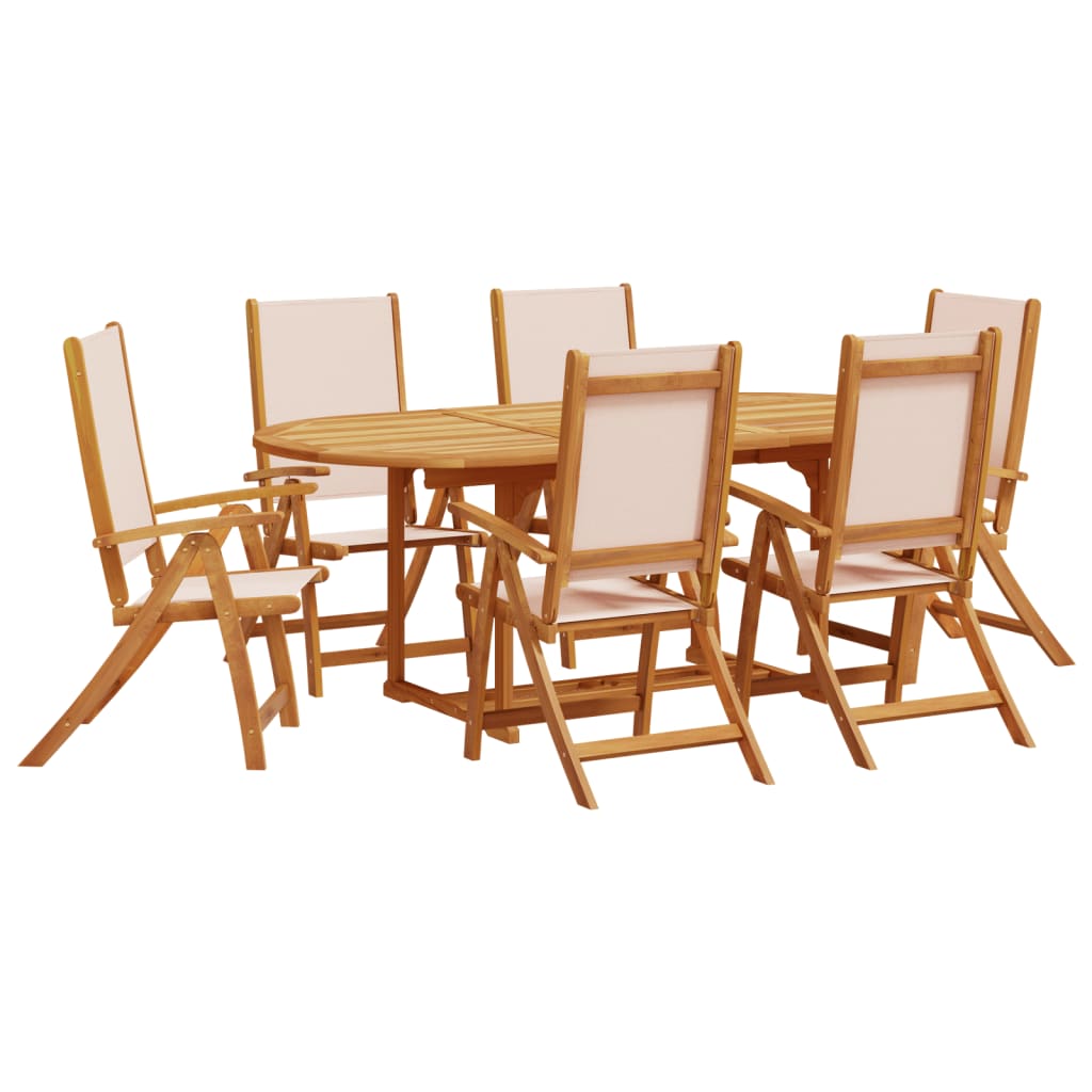 Set mobilier de grădină, 7 piese, lemn masiv acacia/textilenă GartenMobel Dekor