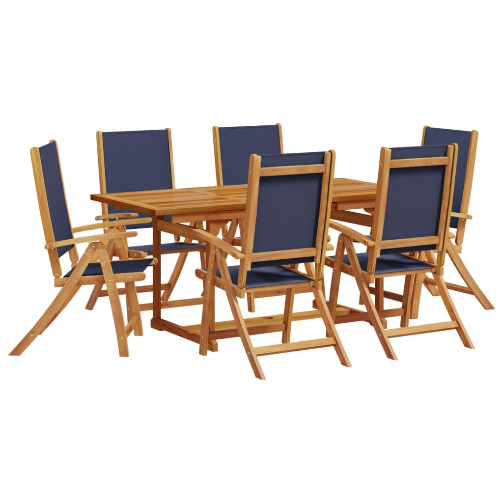 Set mobilier de grădină, 7 piese, lemn masiv acacia/textilenă GartenMobel Dekor