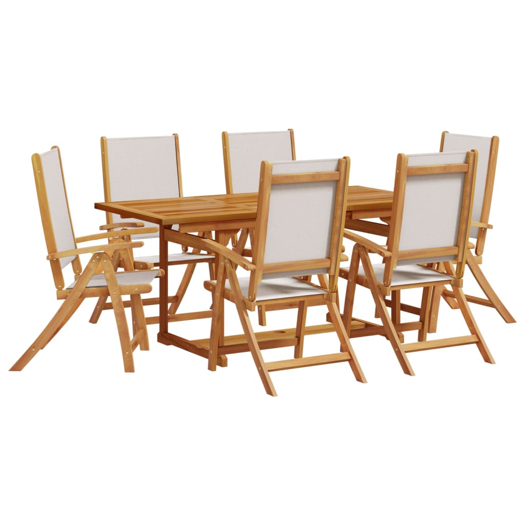 Set mobilier de grădină, 7 piese, lemn masiv acacia/textilenă GartenMobel Dekor