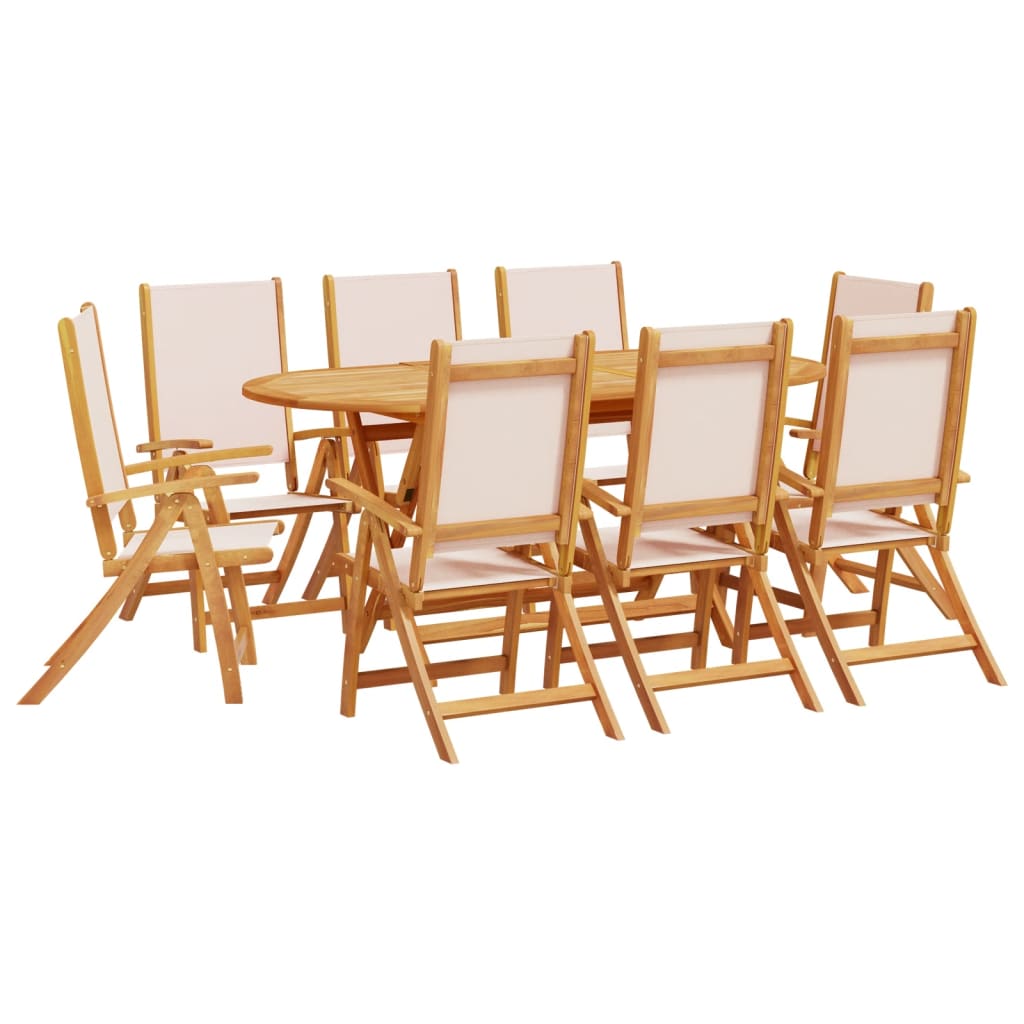 Set mobilier de grădină, 9 piese, lemn masiv acacia/textilenă GartenMobel Dekor