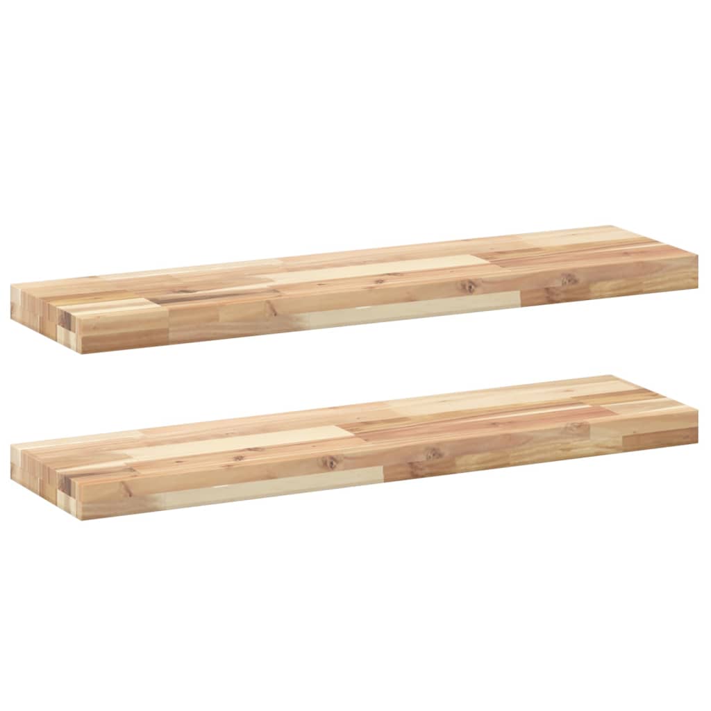 Rafturi plutitoare 2 buc. 100x20x4cm lemn masiv acacia netratat GartenMobel Dekor