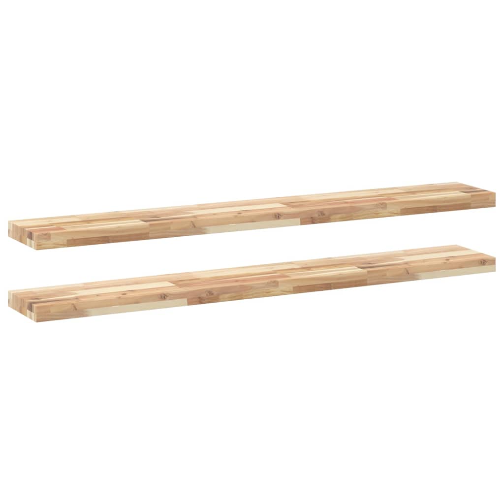 Rafturi plutitoare 2 buc. 120x20x4cm lemn masiv acacia netratat GartenMobel Dekor
