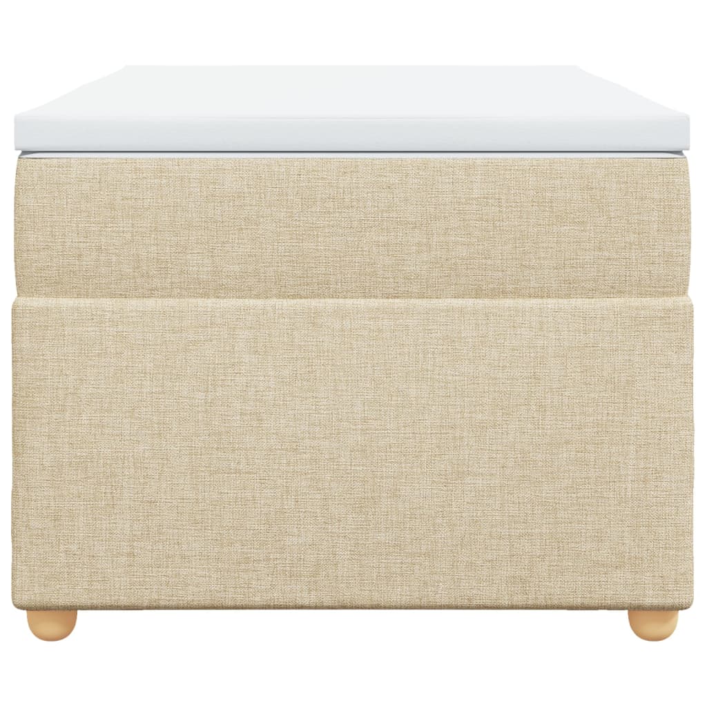 Pat box spring cu saltea, crem, 90x190 cm, textil GartenMobel Dekor