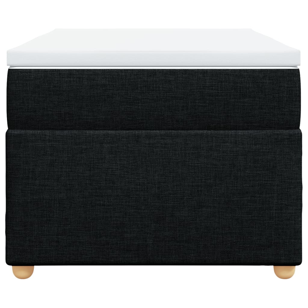 Pat box spring cu saltea, negru, 100x200 cm, textil GartenMobel Dekor