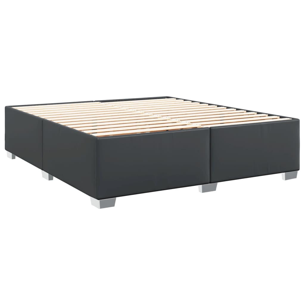 Pat box spring cu saltea, negru, 200x200 cm, piele ecologică GartenMobel Dekor