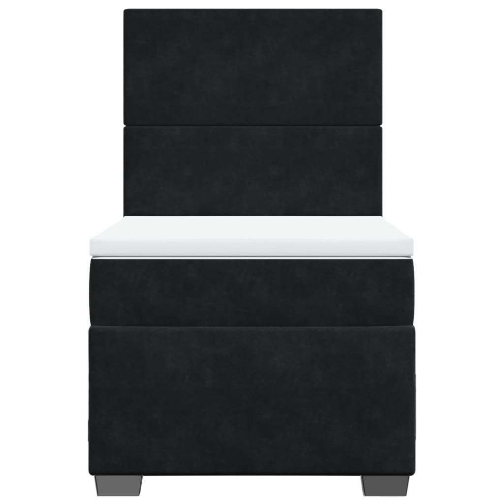 Pat box spring cu saltea, negru, 80x200 cm, catifea GartenMobel Dekor