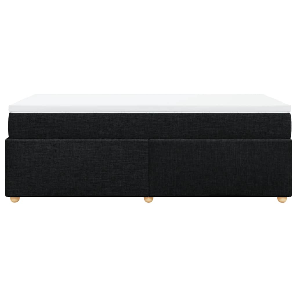 Pat box spring cu saltea, negru, 90x190 cm, textil GartenMobel Dekor