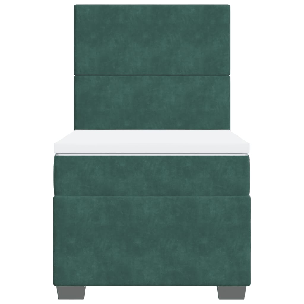 Pat continental cu saltea, verde închis, 80x200 cm, catifea GartenMobel Dekor